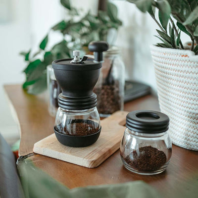 Manual Burr Coffee Grinder with Storage Jar
